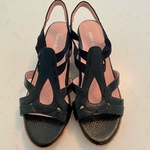 Taryn Rose Black Wedge Sandals